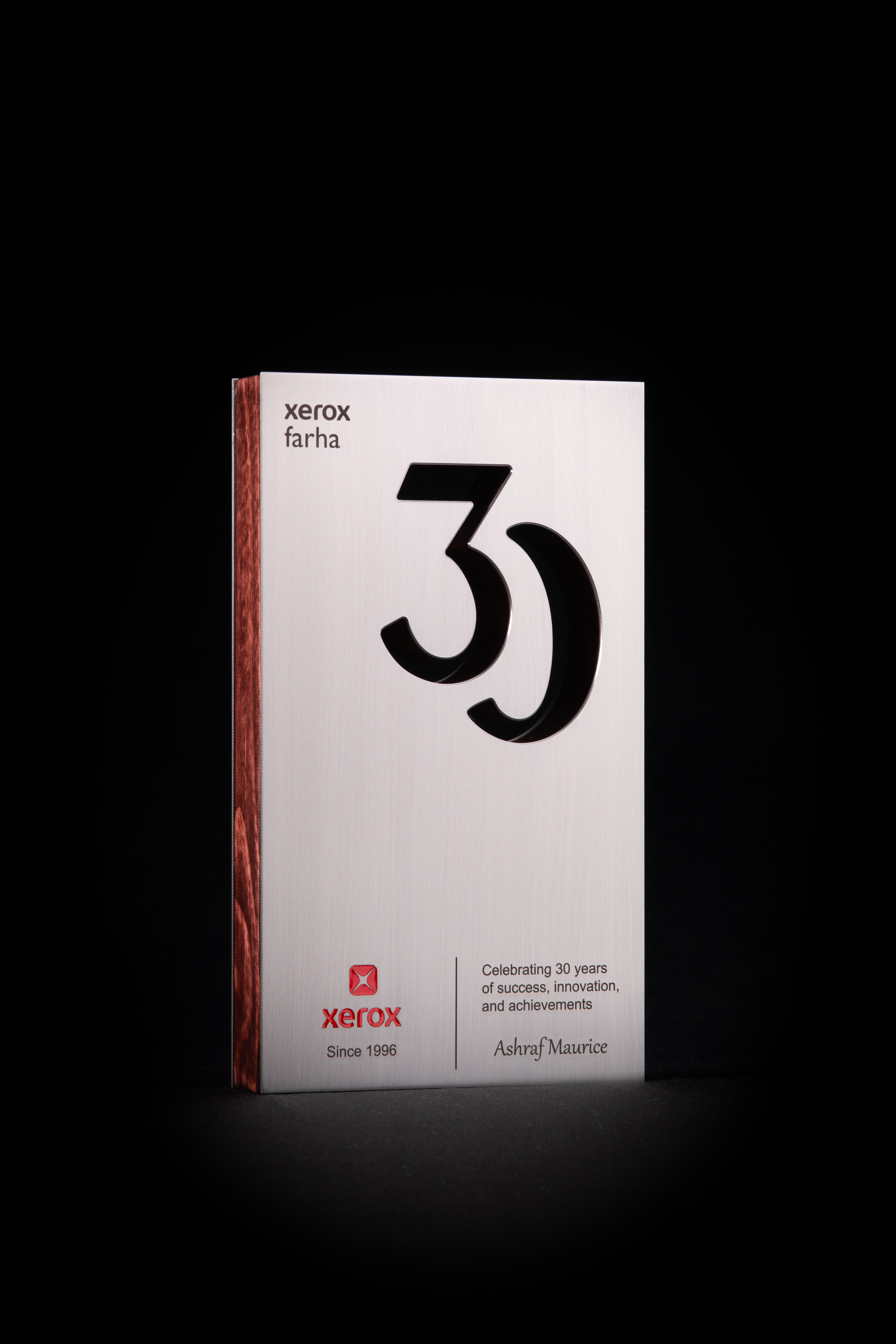 Xerox 30th Anniversary Stainless Steel Plaque