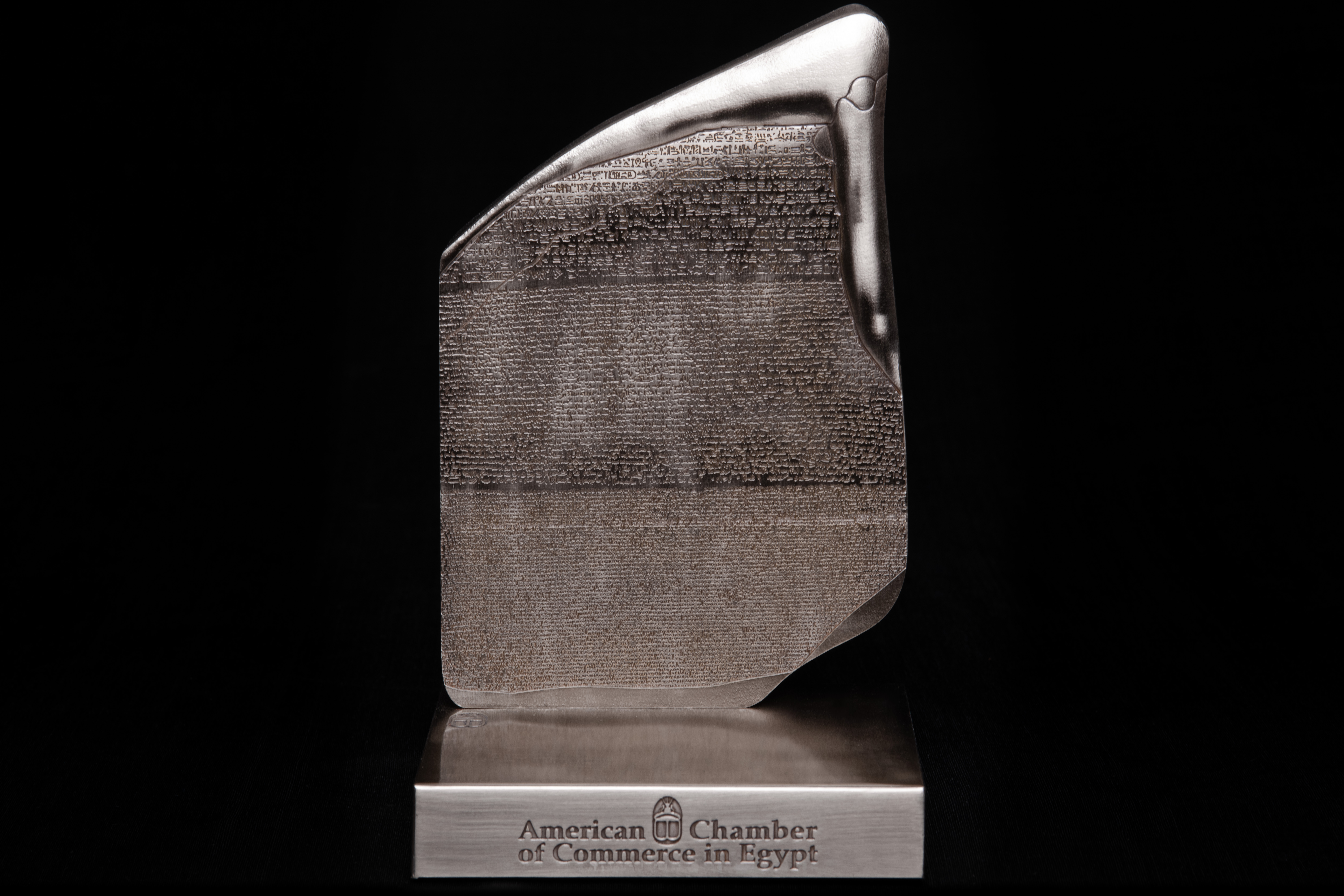 Rosetta Stone Silver Sculpture