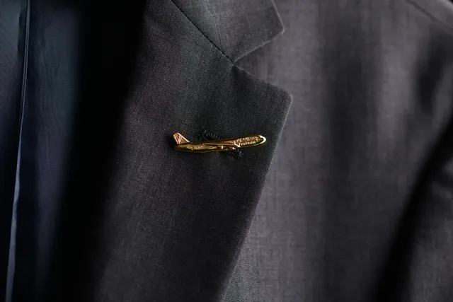 EgyptAir Aircraft Gold Lapel Pin